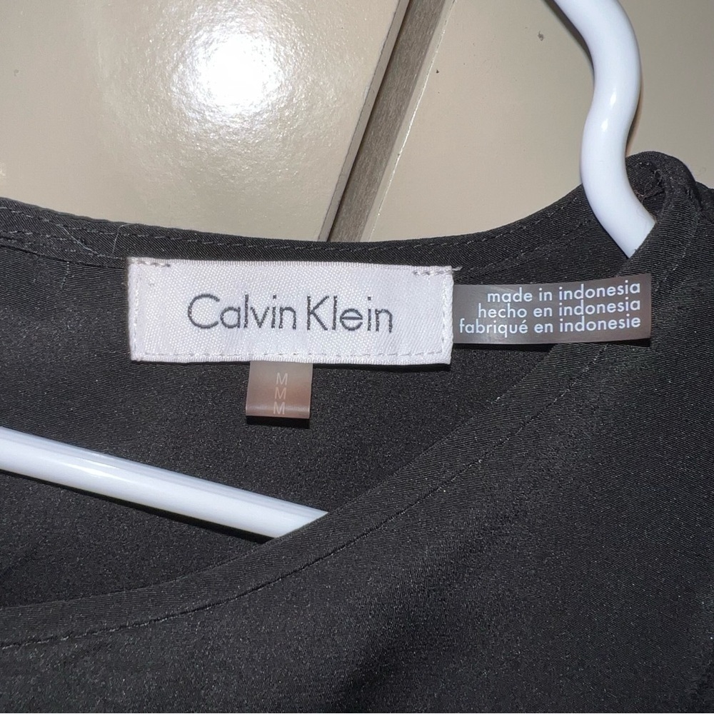 Calvin Klein Black Long Sleeve Lace Blouse Size Medium - Picture 3 of 11
